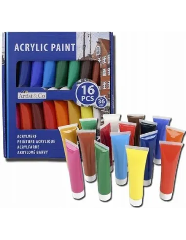 FARBY AKRYLOWE DUŻY ZESTAW FARB AKRYLOWYCH 16x36ml