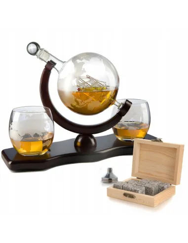 Zestaw do Whisky KARAFKA Globus Szklanki Kostki