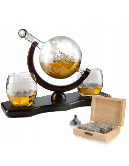 Zestaw do Whisky KARAFKA Globus Szklanki Kostki