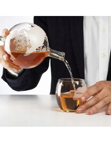 Zestaw do Whisky KARAFKA Globus Szklanki Kostki