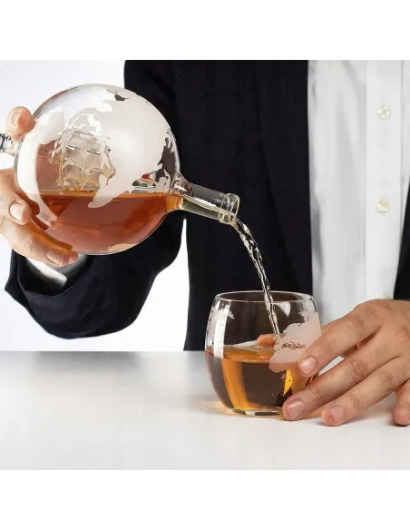 Zestaw do Whisky KARAFKA Globus Szklanki Kostki