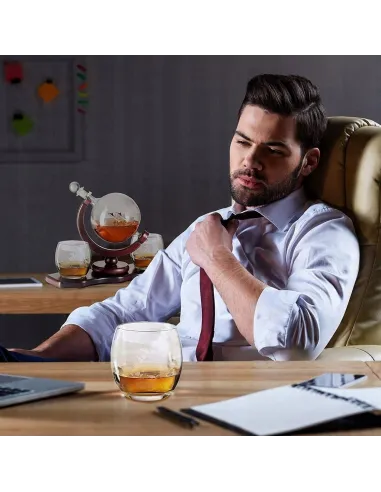 Zestaw do Whisky KARAFKA Globus Szklanki Kostki