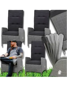 4xKRZESŁO FOTEL Krzesła Brisbane RATTAN ROZKŁADANE