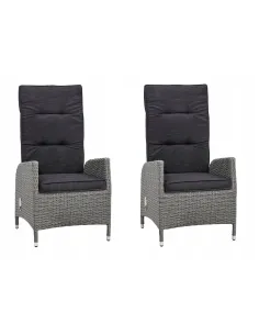 2xKRZESŁO FOTEL Krzesła Brisbane RATTAN ROZKŁADANE 2