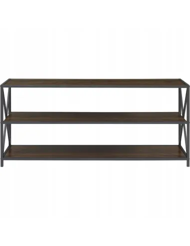 Duży REGAŁ Półka LOFT SZAFKA TV Industrialna 153x67cm Ciemny Orzech