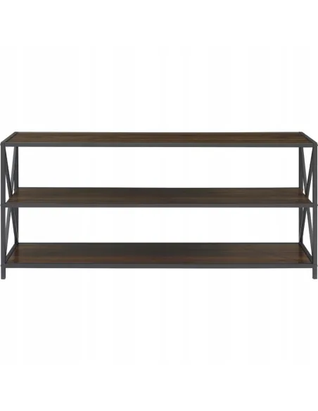 Duży REGAŁ Półka LOFT SZAFKA TV Industrialna 153x67cm Ciemny Orzech