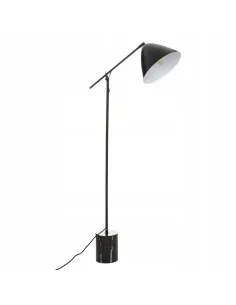 LAMPA Podłogowa CZARNA Żuraw na WYSIĘGNIKU Marmurowa Podstawa 145cm LOFT