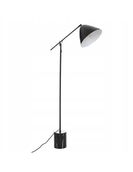 LAMPA Podłogowa CZARNA Żuraw na WYSIĘGNIKU Marmurowa Podstawa 145cm LOFT