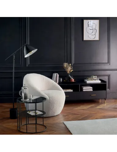 LAMPA Podłogowa CZARNA Żuraw na WYSIĘGNIKU Marmurowa Podstawa 145cm LOFT