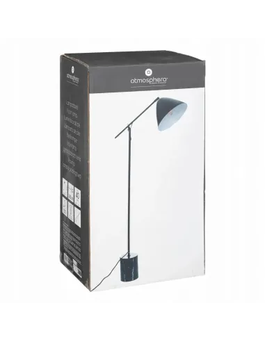 LAMPA Podłogowa CZARNA Żuraw na WYSIĘGNIKU Marmurowa Podstawa 145cm LOFT