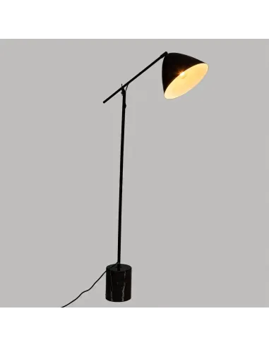 LAMPA Podłogowa CZARNA Żuraw na WYSIĘGNIKU Marmurowa Podstawa 145cm LOFT
