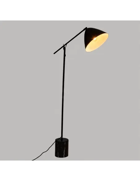 LAMPA Podłogowa CZARNA Żuraw na WYSIĘGNIKU Marmurowa Podstawa 145cm LOFT