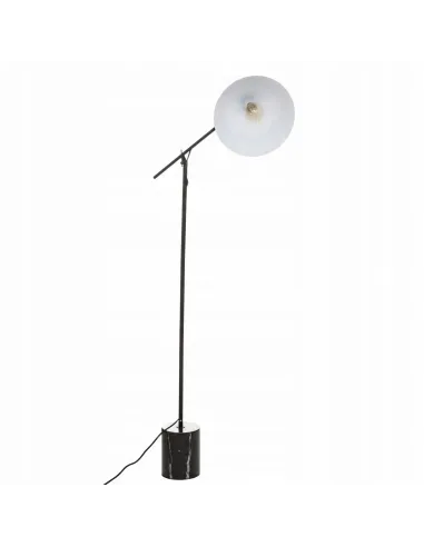 LAMPA Podłogowa CZARNA Żuraw na WYSIĘGNIKU Marmurowa Podstawa 145cm LOFT
