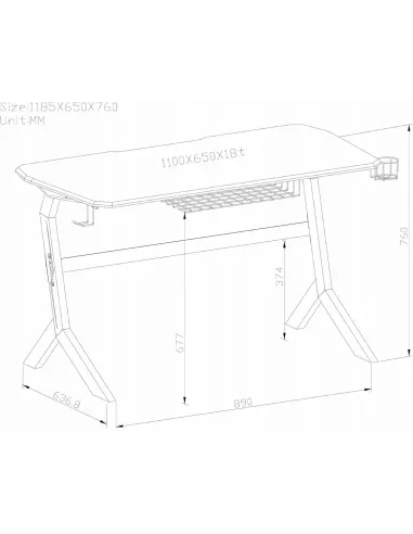 BIURKO Ergonomiczne GAMINGOWE KOMPUTEROWE Carbon Piranha