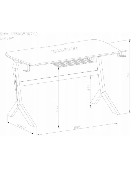 BIURKO Ergonomiczne GAMINGOWE KOMPUTEROWE Carbon Piranha