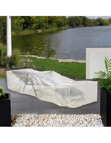 POKROWIEC na LEŻAK Fotel Ogrodowy Przezroczysty 210 x 75 x 40 cm