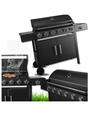 MEGA MOCNY Grill Gazowy 7 Palników 23,8kW BBQ 6+1 Boczny Palnik