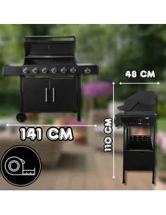 MEGA MOCNY Grill Gazowy 7 Palników 23,8kW BBQ 6+1 Boczny Palnik 2
