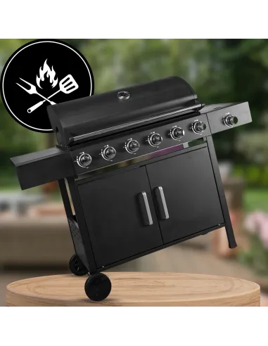 MEGA MOCNY Grill Gazowy 7 Palników 23,8kW BBQ 6+1 Boczny Palnik