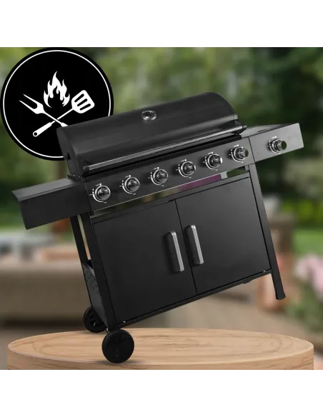 MEGA MOCNY Grill Gazowy 7 Palników 23,8kW BBQ 6+1 Boczny Palnik