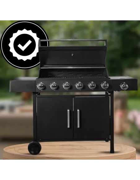 MEGA MOCNY Grill Gazowy 7 Palników 23,8kW BBQ 6+1 Boczny Palnik