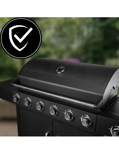 MEGA MOCNY Grill Gazowy 7 Palników 23,8kW BBQ 6+1 Boczny Palnik