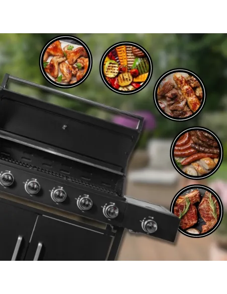 MEGA MOCNY Grill Gazowy 7 Palników 23,8kW BBQ 6+1 Boczny Palnik