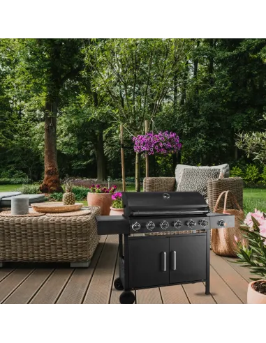MEGA MOCNY Grill Gazowy 7 Palników 23,8kW BBQ 6+1 Boczny Palnik