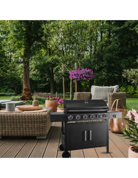 MEGA MOCNY Grill Gazowy 7 Palników 23,8kW BBQ 6+1 Boczny Palnik