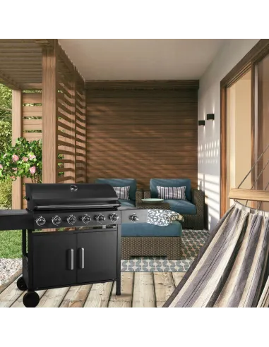 MEGA MOCNY Grill Gazowy 7 Palników 23,8kW BBQ 6+1 Boczny Palnik