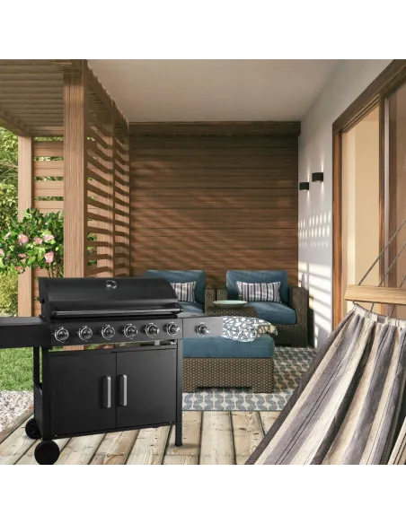 MEGA MOCNY Grill Gazowy 7 Palników 23,8kW BBQ 6+1 Boczny Palnik