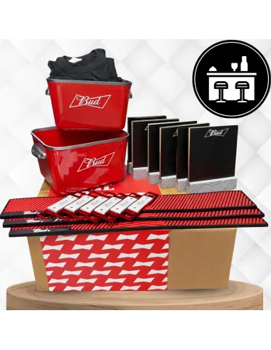 Zestaw BUDWEISER XXL 2x Cooler ICE BUCKET Koszulki Maty Barowe Otwieracze