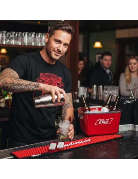 Zestaw BUDWEISER XXL 2x Cooler ICE BUCKET Koszulki Maty Barowe Otwieracze