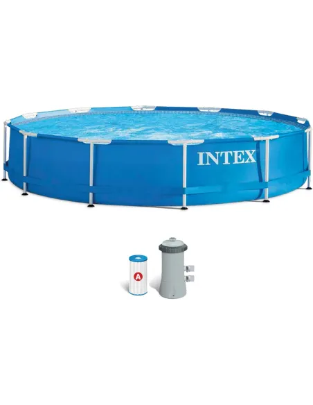 BASEN Ogrodowy Stelażowy INTEX 28212 366x76cm Zestaw z Pompą Filtrującą
