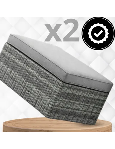 ZESTAW Mebli OGRODOWYCH Narożnik MODUŁOWY Fotel Stolik Podnóżek Rattan