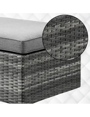 ZESTAW Mebli OGRODOWYCH Narożnik MODUŁOWY Fotel Stolik Podnóżek Rattan
