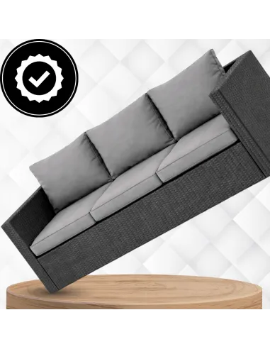 DUŻY Zestaw Mebli OGRODOWYCH Acero 2xFotel Sofa Stolik/Pufa TECHNORATTAN
