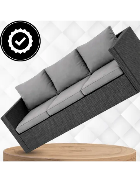 DUŻY Zestaw Mebli OGRODOWYCH Acero 2xFotel Sofa Stolik/Pufa TECHNORATTAN