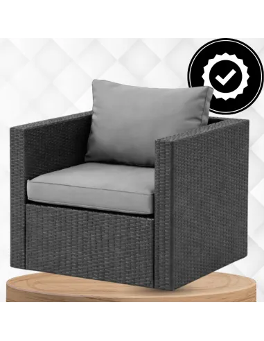 DUŻY Zestaw Mebli OGRODOWYCH Acero 2xFotel Sofa Stolik/Pufa TECHNORATTAN