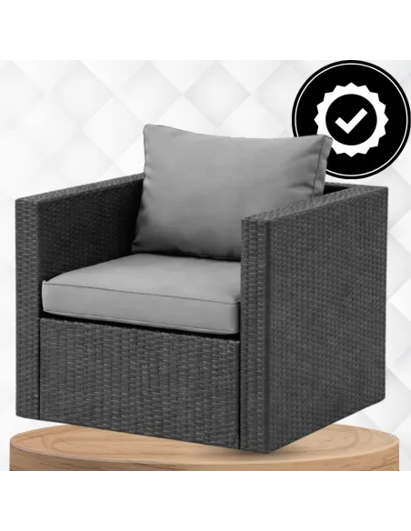 DUŻY Zestaw Mebli OGRODOWYCH Acero 2xFotel Sofa Stolik/Pufa TECHNORATTAN