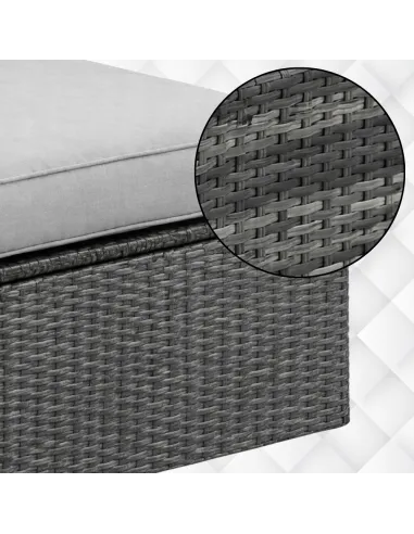 DUŻY Zestaw Mebli OGRODOWYCH Acero 2xFotel Sofa Stolik/Pufa TECHNORATTAN