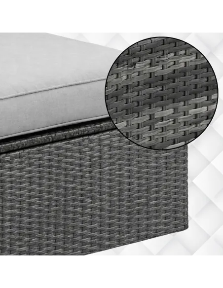 DUŻY Zestaw Mebli OGRODOWYCH Acero 2xFotel Sofa Stolik/Pufa TECHNORATTAN