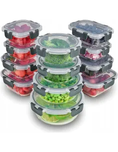 SZKLANE POJEMNIKI NA ŻYWNOŚĆ 12x SZKLANY ZESTAW POJEMNIKÓW PUDEŁKO LUNCHBOX 2