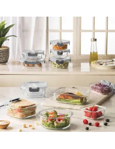 6x LUNCHBOX 1040 ml SZKLANE POJEMNIKI NA ŻYWNOŚĆ SZKLANY ZESTAW POJEMNIKÓW 2