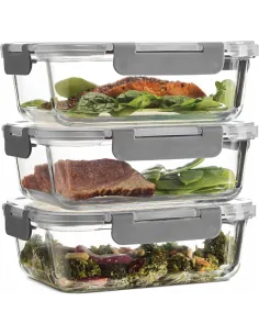 3x LUNCHBOX 1520 ml SZKLANE POJEMNIKI NA ŻYWNOŚĆ SZKLANY ZESTAW POJEMNIKÓW