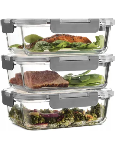 3x LUNCHBOX 1520 ml SZKLANE POJEMNIKI NA ŻYWNOŚĆ SZKLANY ZESTAW POJEMNIKÓW