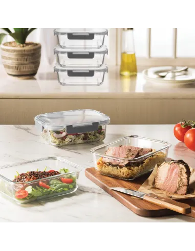 3x LUNCHBOX 1520 ml SZKLANE POJEMNIKI NA ŻYWNOŚĆ SZKLANY ZESTAW POJEMNIKÓW