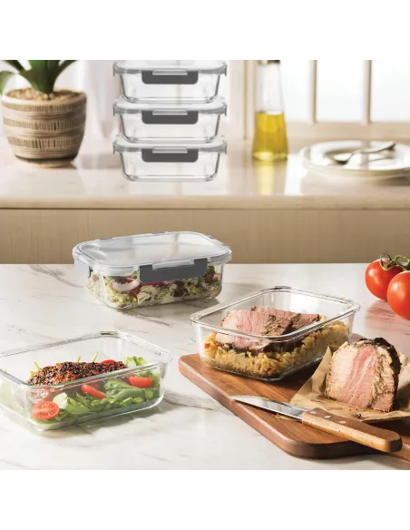 3x LUNCHBOX 1520 ml SZKLANE POJEMNIKI NA ŻYWNOŚĆ SZKLANY ZESTAW POJEMNIKÓW