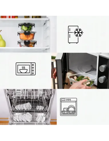 SZKLANE POJEMNIKI NA ŻYWNOŚĆ 15x SZKLANY ZESTAW POJEMNIKÓW PUDEŁKO LUNCHBOX