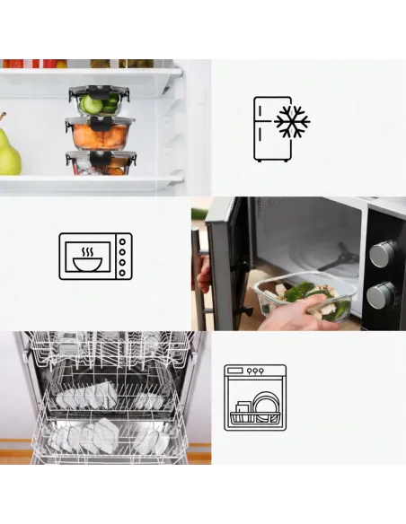 SZKLANE POJEMNIKI NA ŻYWNOŚĆ 15x SZKLANY ZESTAW POJEMNIKÓW PUDEŁKO LUNCHBOX